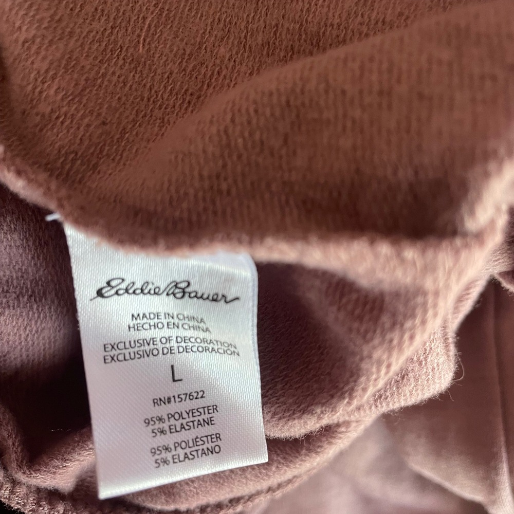 Eddie Bauer Lounge Womens Mauve Jogger Pants Soft Stretch Pockets Rose Sz Large‎ - Picture 10 of 11
